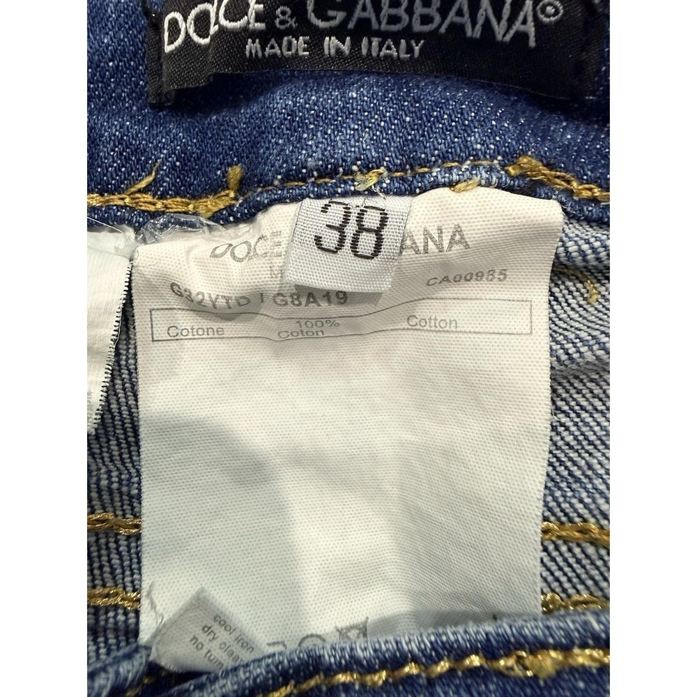 VTG Dolce & Gabbana D&G Distressed Denim Jeans Straight Low Rise Italy 38 US 4 - Picture 8 of 8